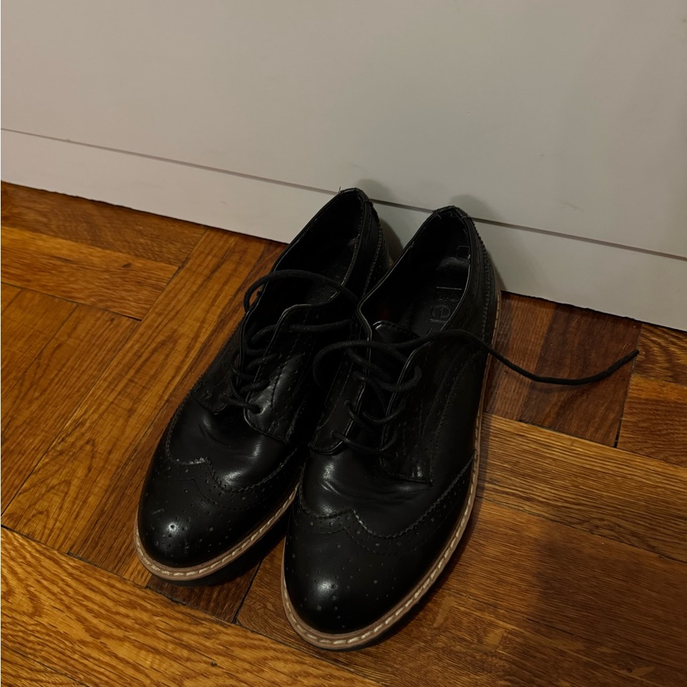 Bershka Black Leather Flats